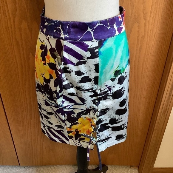 Miss Milne Colorful Print Skirt Sz-10 - Picture 1 of 6
